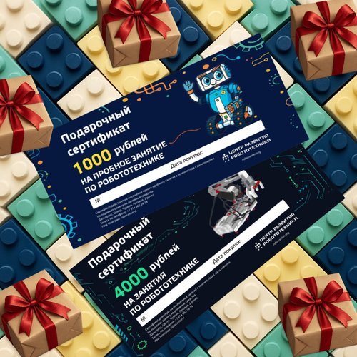 Подарочные сертификаты в Центре развития робототехники